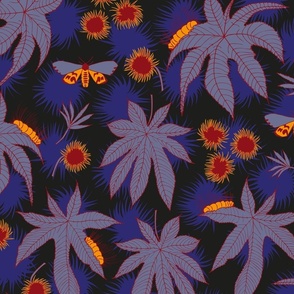 ricinus and moths - violet