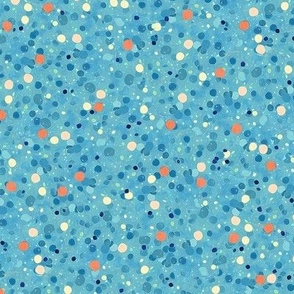 Confetti Polka Dots Ditsy - Bright Blue - Medium Scale (Colors, Confetti & Kimono Dolls)