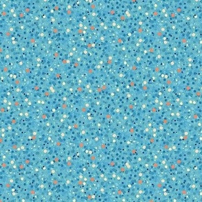 Confetti Polka Dots Ditsy - Bright Blue - Small Scale (Colors, Confetti & Kimono Dolls)
