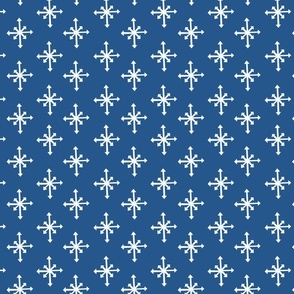 Single Snowflake Pattern // Royal Blue and Winter White // Large