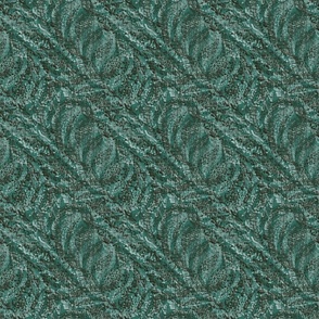 Flowing Textured Leaves Dramatic Elegant Classy Large Neutral Interior Monochromatic Green Blender Earth Tones Pine Blue Green Turquoise 496B60 Dynamic Black Brown 29251A Subtle Modern Abstract Geometric