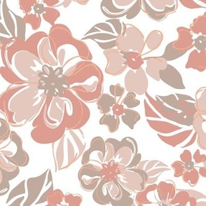 Craft Floral - Soft Blush and White