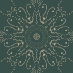 Kaleidoscopic Abstract Dragon Mandala