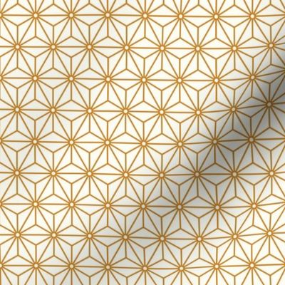 15 Geometric Stars- Japanese Hemp Leaves- Asanoha- Desert Sun Gold Mustard on Off White Background- Petal Solids Coordinate- sMini