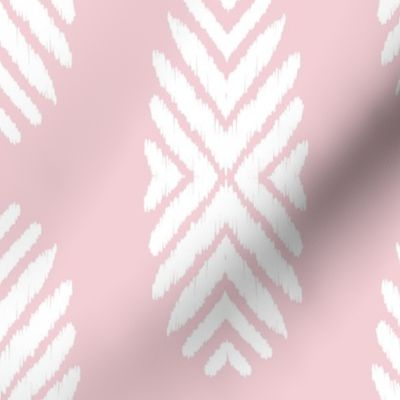 tribal ikat fashion pink and white inverse - fabric 18" repeat