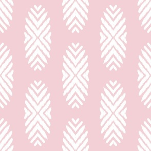 tribal ikat fashion pink and white inverse - fabric 18" repeat