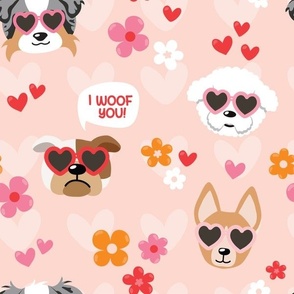 (M Scale) Valentine's Dogs with Heart Glasses1