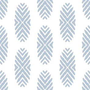 tribal ikat beach house blue and white inverse - 18" fabric repeat