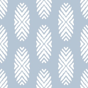 tribal ikat beach house blue and white - 18" fabric repeat