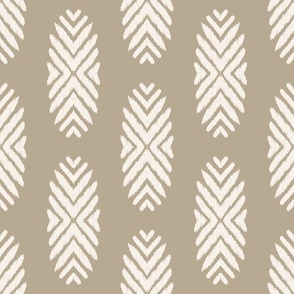 tribal ikat bisque and beige inverse - 18" fabric repeat