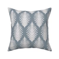 Stag leaf ikat in french blue and silver - 18" fabric repeat