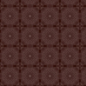 Symmetrical Maroon Mandala Rug Tiles