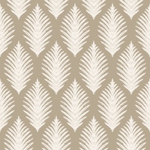 sharo leaf ikat khaki and ivory - fabric 18" repeat