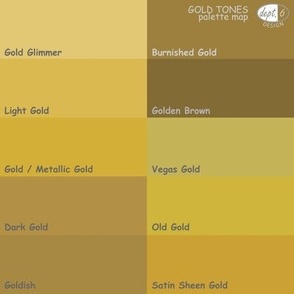 Gold Tones Color Map: Dept. 6 Design Gold Palette Map
