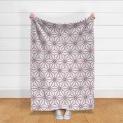 16 Geometric Stars- Japanese Hemp Leaves- Asanoha- Pastel Wine- Burgundy Red on Off White Background- Petal Solids Coordinate- Extra Large