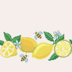 Lemon embroidery cross stitch