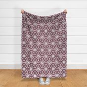 16 Geometric Stars- Japanese Hemp Leaves- Asanoha- White on Wine- Burgundy Red Background- Petal Solids Coordinate- Extra Large