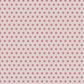 17 Geometric Stars- Japanese Hemp Leaves- Asanoha- Poppy Red on White Background- Petal Solids Coordinate- sMini