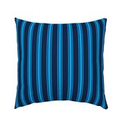 Turquoise Blue Ticking Stripe on Blue