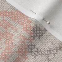 Cross Stitch Roses - extra large - taupe and blush