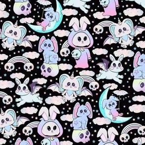 Pastel bunnies black small 