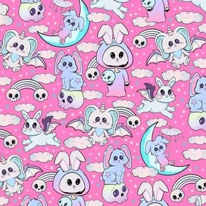 Pastel bunnies pink small 