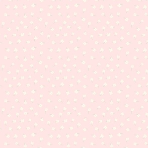 Soft, Buttercream White, Simple Flowers on Baby Pink for Girl's Room Nursery