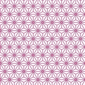 18 Geometric Stars- Japanese Hemp Leaves- Asanoha- Bubble Gum Bright Pink on Off White Background- Petal Solids Coordinate- Small