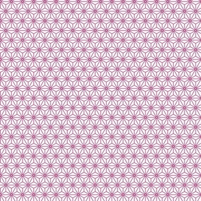 18 Geometric Stars- Japanese Hemp Leaves- Asanoha- Bubble Gum Bright Pink on Off White Background- Petal Solids Coordinate- sMini
