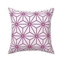 19 Geometric Stars- Japanese Hemp Leaves- Asanoha- Berry Pink on Off White Background- Petal Solids Coordinate- Medium