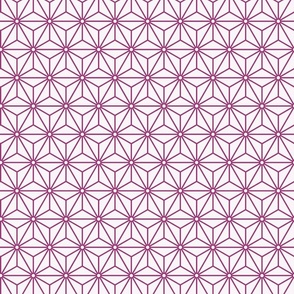 19 Geometric Stars- Japanese Hemp Leaves- Asanoha- Berry Pink on Off White Background- Petal Solids Coordinate- Small