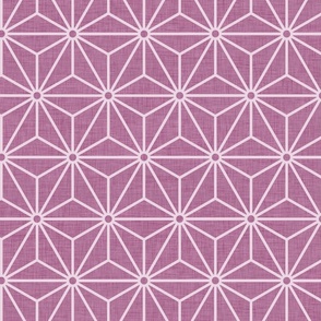 19 Geometric Stars- Japanese Hemp Leaves- Asanoha- Berry Pink- Petal Solids Coordinate- Medium