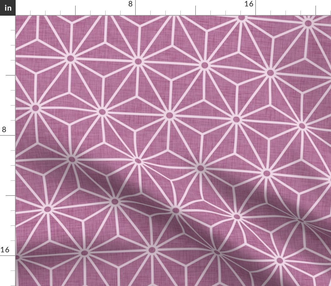 19 Geometric Stars- Japanese Hemp Leaves- Asanoha- Berry Pink- Petal Solids Coordinate- Medium