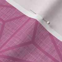 20 Geometric Stars- Japanese Hemp Leaves- Asanoha- Linen Texture on Peony Pink Background- Petal Solids Coordinate- Medium