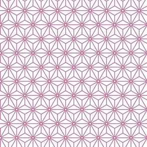 20 Geometric Stars- Japanese Hemp Leaves- Asanoha- Peony Bright Pink on Off White Background- Petal Solids Coordinate- Small