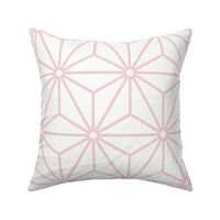 21 Geometric Stars- Japanese Hemp Leaves- Asanoha- Cotton Candy Pastel Pink on Off White Background- Petal Solids Coordinate- Large