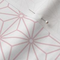 21 Geometric Stars- Japanese Hemp Leaves- Asanoha- Cotton Candy Pastel Pink on Off White Background- Petal Solids Coordinate- Small