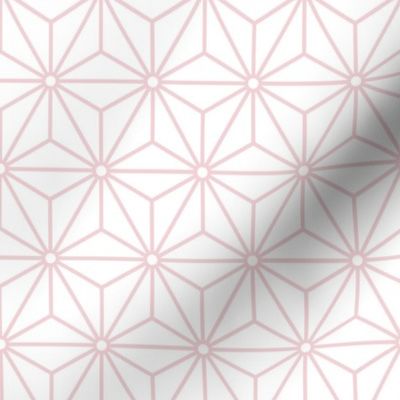 21 Geometric Stars- Japanese Hemp Leaves- Asanoha- Cotton Candy Pastel Pink on Off White Background- Petal Solids Coordinate- Small