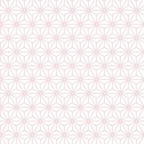 21 Geometric Stars- Japanese Hemp Leaves- Asanoha- Cotton Candy Pastel Pink on Off White Background- Petal Solids Coordinate- Small
