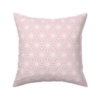 21 Geometric Stars- Japanese Hemp Leaves- Asanoha- White on Cotton Candy Pastel Pink Background- Petal Solids Coordinate- Small