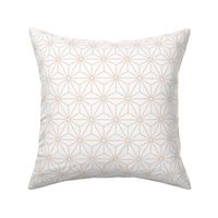 22 Geometric Stars- Japanese Hemp Leaves- Asanoha- Blush Beige on Off White Background- Petal Solids Coordinate- Small