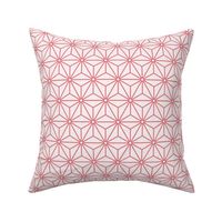 23 Geometric Stars- Japanese Hemp Leaves- Asanoha- Watermelon Coral on Off White Background- Petal Solids Coordinate- Small