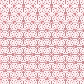 23 Geometric Stars- Japanese Hemp Leaves- Asanoha- Watermelon Coral on Off White Background- Petal Solids Coordinate- Small
