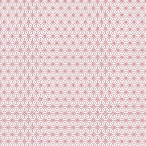 23 Geometric Stars- Japanese Hemp Leaves- Asanoha- Watermelon Coral on Off White Background- Petal Solids Coordinate- sMini