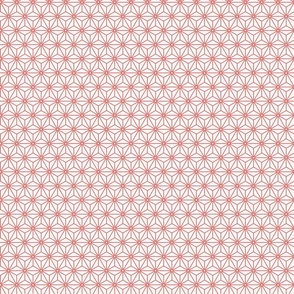 24 Geometric Stars- Japanese Hemp Leaves- Asanoha- Coral on Off White Background- Petal Solids Coordinate- sMini