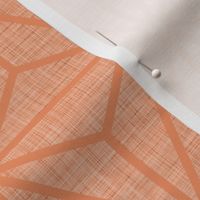 25 Geometric Stars- Japanese Hemp Leaves- Asanoha- Linen Texture on Peach- Soft Orange Background- Petal Solids Coordinate- Medium