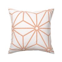 25 Geometric Stars- Japanese Hemp Leaves- Asanoha- Pastel Peach- Soft Orange on Off White Background- Petal Solids Coordinate- Extra Large