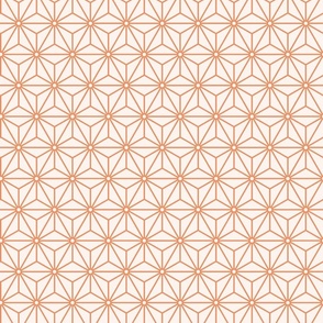 25 Geometric Stars- Japanese Hemp Leaves- Asanoha- Peach- Soft Orange on Off White Background- Petal Solids Coordinate- Small