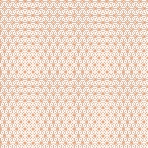 25 Geometric Stars- Japanese Hemp Leaves- Asanoha- Peach- Soft Orange on Off White Background- Petal Solids Coordinate- sMini