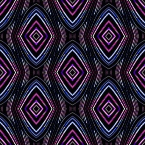 Prismatic Diamond Ikat in Indigo, Sapphire, and Magenta